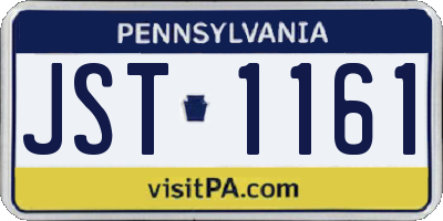 PA license plate JST1161