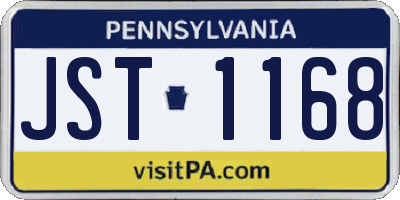 PA license plate JST1168