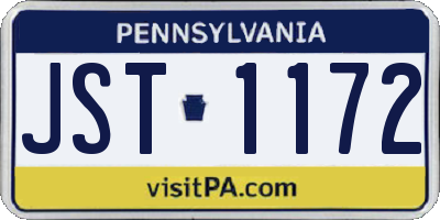 PA license plate JST1172