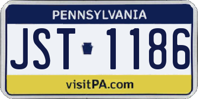 PA license plate JST1186