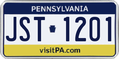 PA license plate JST1201