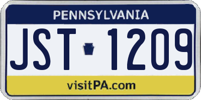PA license plate JST1209