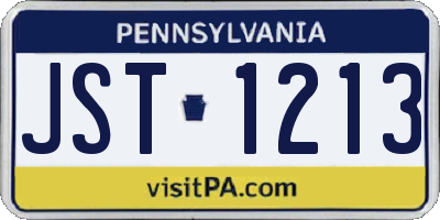 PA license plate JST1213