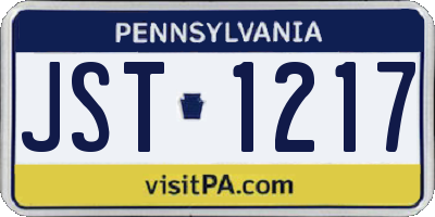 PA license plate JST1217