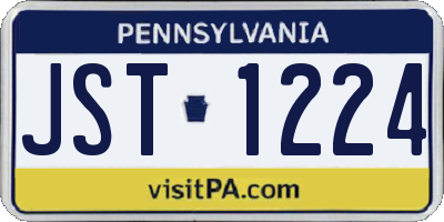 PA license plate JST1224