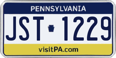 PA license plate JST1229