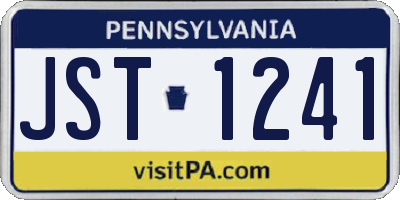 PA license plate JST1241