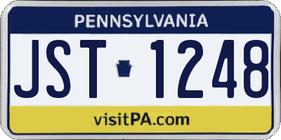 PA license plate JST1248