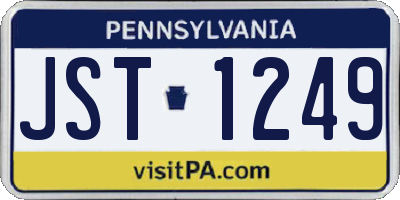 PA license plate JST1249