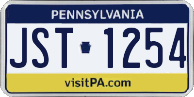 PA license plate JST1254
