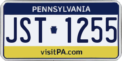 PA license plate JST1255