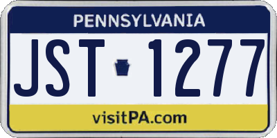 PA license plate JST1277