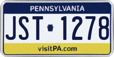 PA license plate JST1278