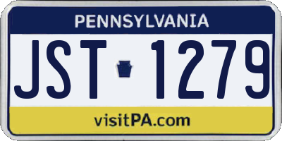 PA license plate JST1279