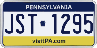 PA license plate JST1295