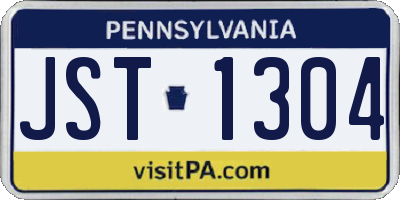 PA license plate JST1304