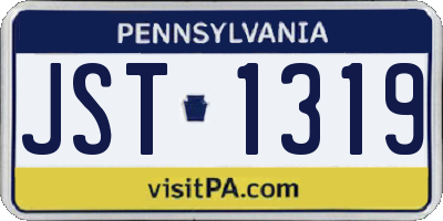 PA license plate JST1319