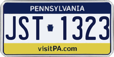 PA license plate JST1323