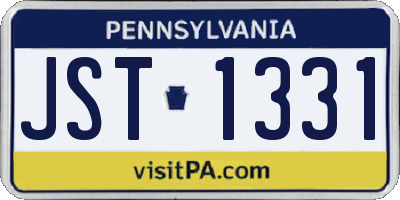 PA license plate JST1331
