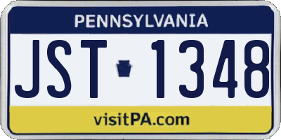 PA license plate JST1348