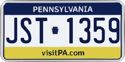 PA license plate JST1359