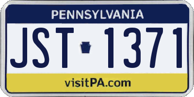 PA license plate JST1371