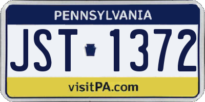 PA license plate JST1372