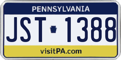 PA license plate JST1388