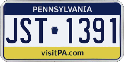 PA license plate JST1391