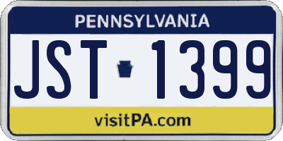 PA license plate JST1399