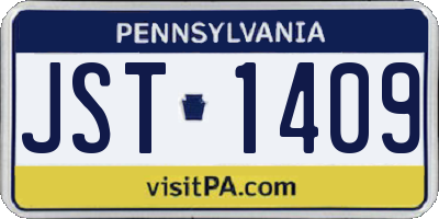 PA license plate JST1409