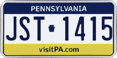PA license plate JST1415