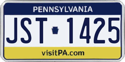 PA license plate JST1425