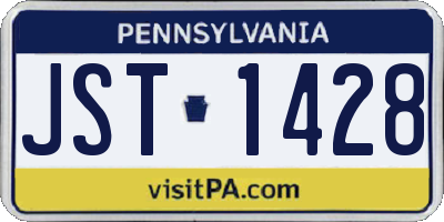 PA license plate JST1428