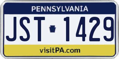 PA license plate JST1429