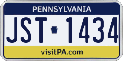PA license plate JST1434