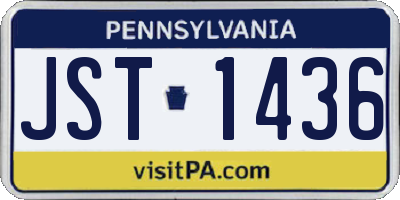 PA license plate JST1436