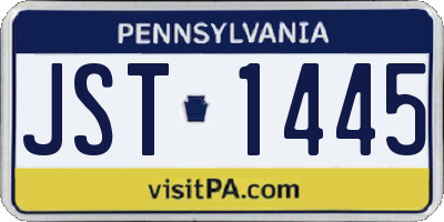 PA license plate JST1445