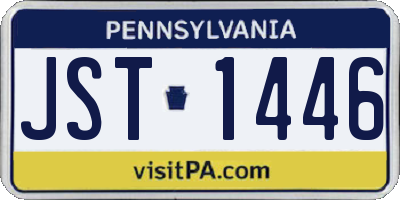 PA license plate JST1446