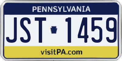 PA license plate JST1459