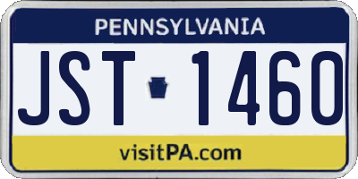 PA license plate JST1460