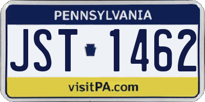PA license plate JST1462