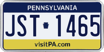 PA license plate JST1465