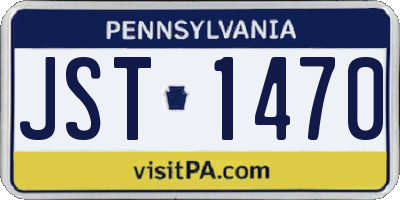 PA license plate JST1470