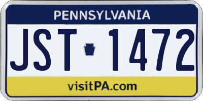 PA license plate JST1472