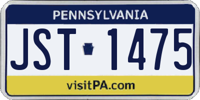 PA license plate JST1475