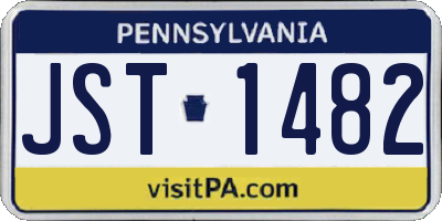 PA license plate JST1482