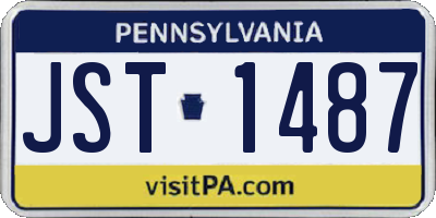 PA license plate JST1487