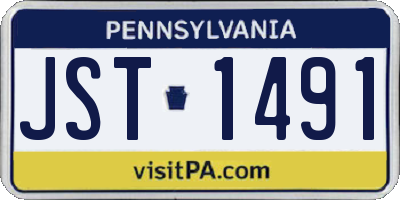 PA license plate JST1491