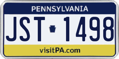 PA license plate JST1498